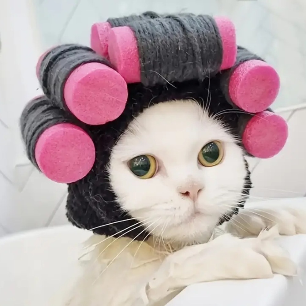 Cozy Cat or dog Hair Curlers costume NWT